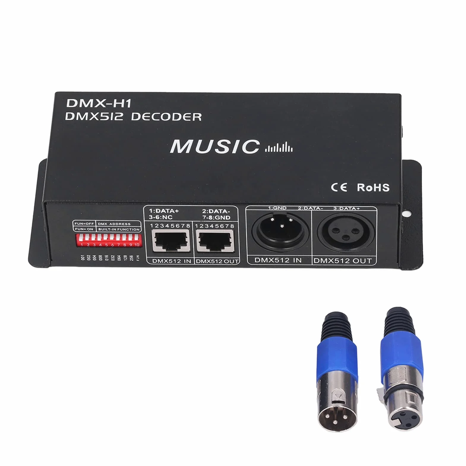 Kontroler LED DMX 512, 4-kanałowy Dekoder DMX, Kontrola Przyciemniania LED do Oświetlenia Scenicznego i urządzeń Nagrywających (8A na kanał)