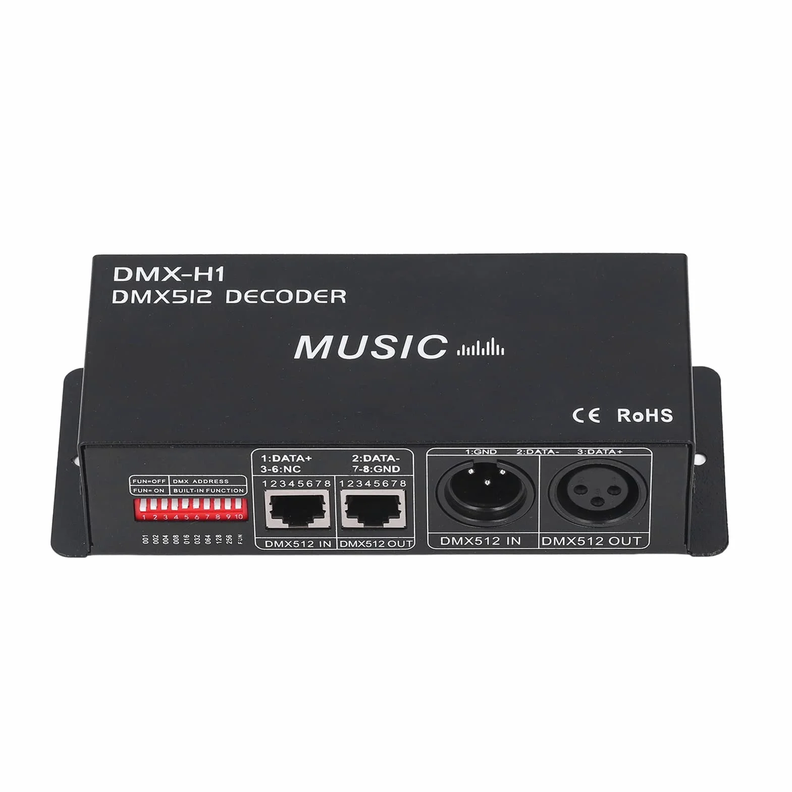 Kontroler LED DMX 512, 4-kanałowy Dekoder DMX, Kontrola Przyciemniania LED do Oświetlenia Scenicznego i urządzeń Nagrywających (8A na kanał)